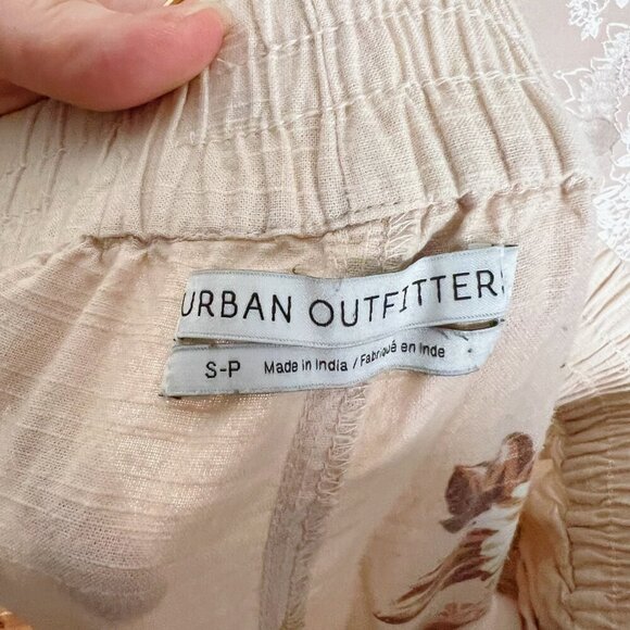 Urban Outfitters UO Drawstring Joggers Tan Floral Print Women's Size S - Picture 6 of 8